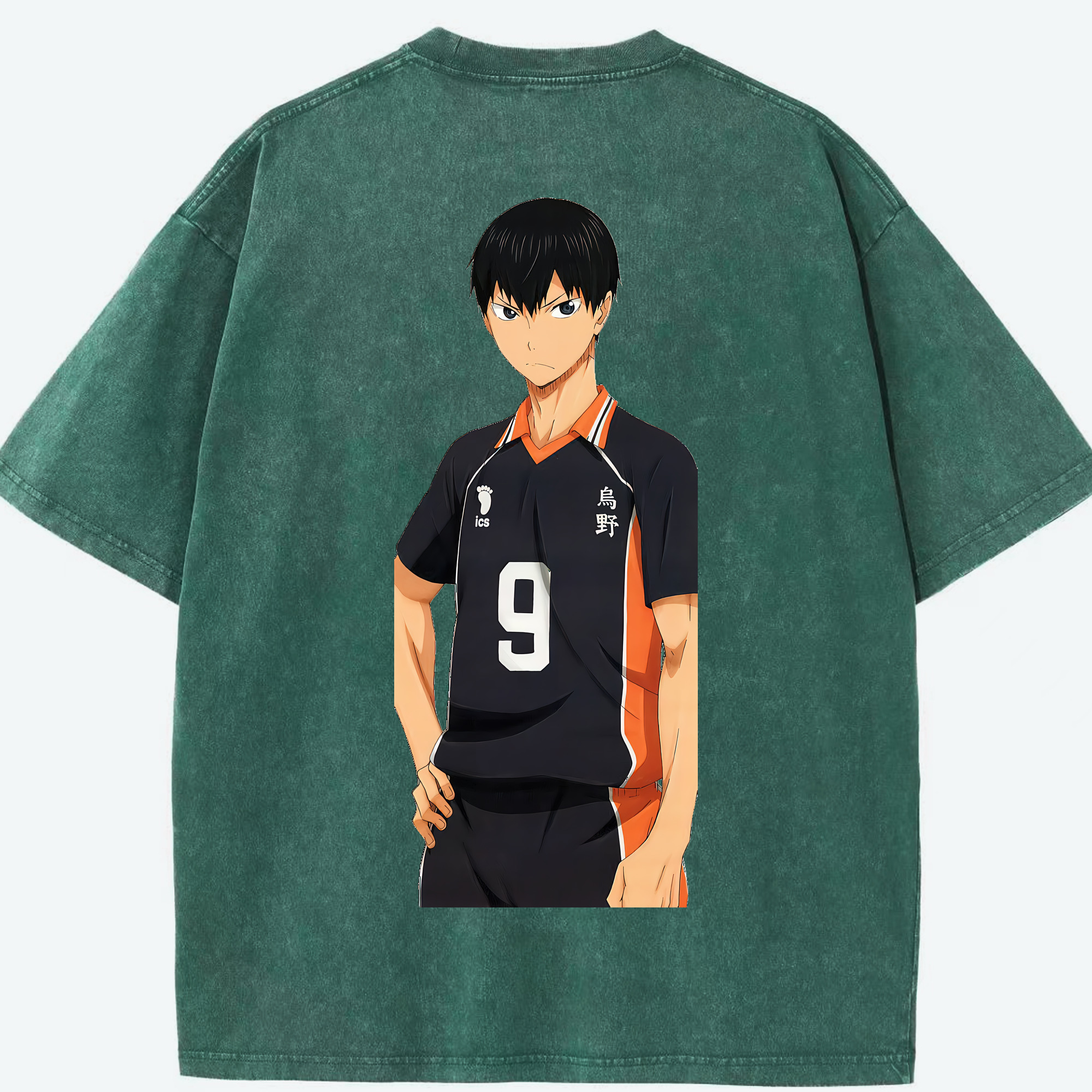 （画像用） ハイキュー!! Haikyu!! 綿100% ヴィンテージ風 半袖Tシャツ（背面プリント）